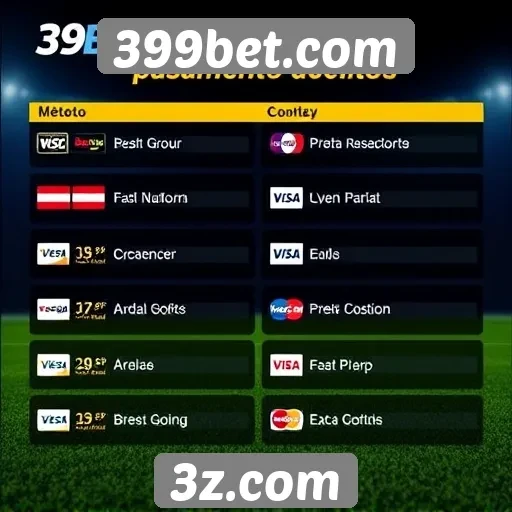 Métodos de pagamento aceitos no 399bet
